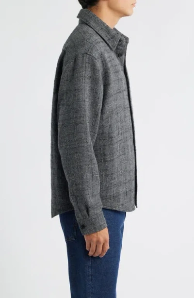 Frame Tweed Overshirt Grey Melange In Gray