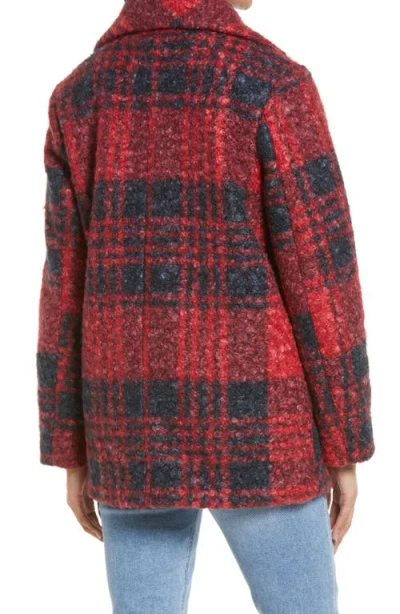 Sam Edelman Plaid Teddy Coat In Red