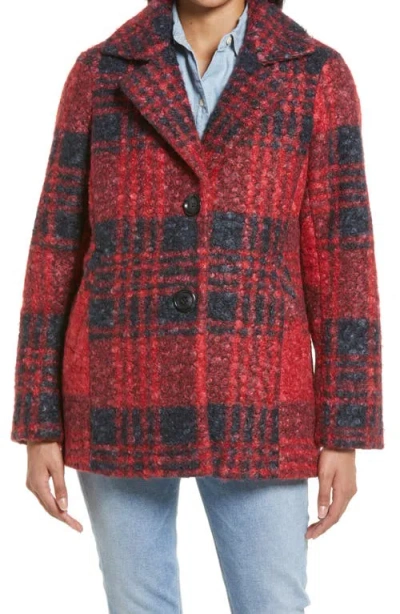 Sam Edelman Plaid Teddy Coat In Red