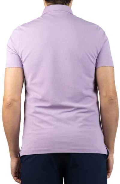Tailorbyrd Micro Grid Performance Polo In Purple