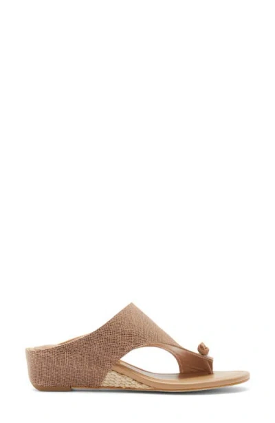 Donald Pliner Toe Loop Wedge Sandal In Brown