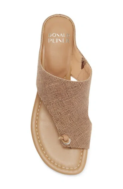 Donald Pliner Toe Loop Wedge Sandal In Brown