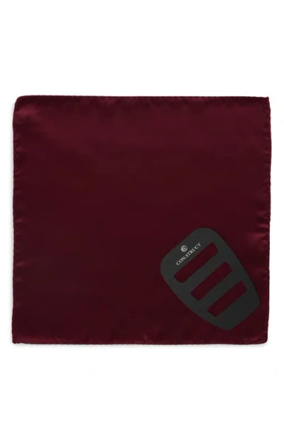 Construct Solid Satin Pocket Square In Red