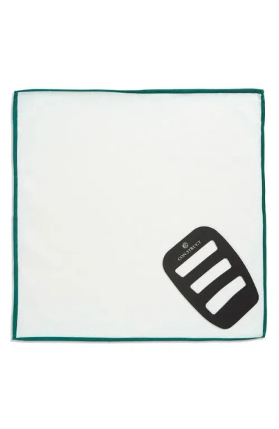 Construct Pipe Trim Cotton Pocket Square In Green