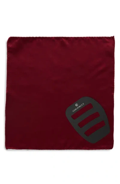 Construct Solid Satin Pocket Square In Red