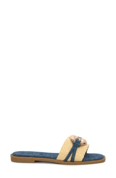 Seven7 Raffia Flat Sandal In White