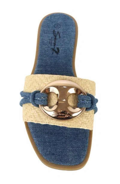 Seven7 Raffia Flat Sandal In White