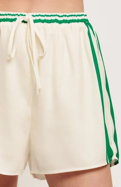 Flying Tomato Stripe Drawstring Shorts In White