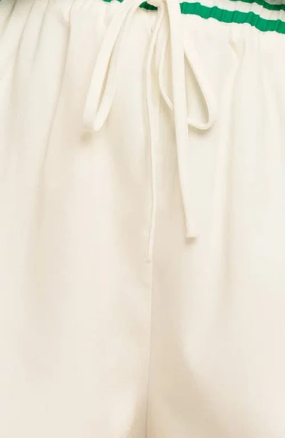 Flying Tomato Stripe Drawstring Shorts In White