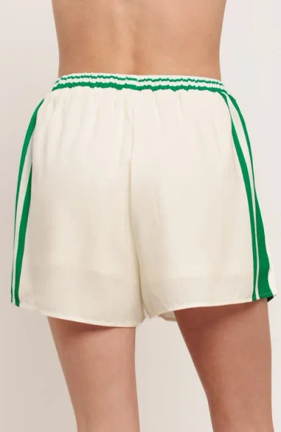 Flying Tomato Stripe Drawstring Shorts In White