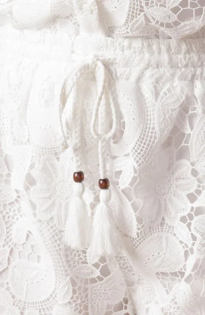 Flying Tomato Lace Drawstring Shorts In White