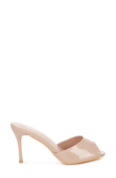 London Rag Lilith Peeptoe Slide Sandal In Neutral | ModeSens