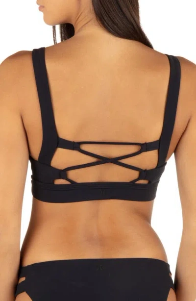 Hurley Max Solid Tab Bikini Top In Black