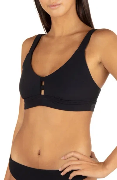 Hurley Max Solid Tab Bikini Top In Black