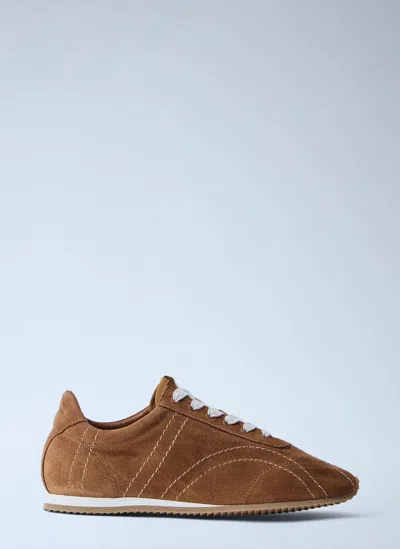 Totême Flex Suede Sneakers Copper In Brown
