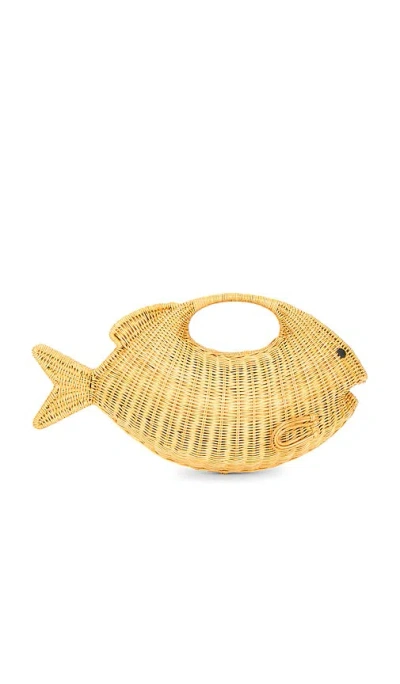 Serpui Daniel Fish Top Handle Bag In White