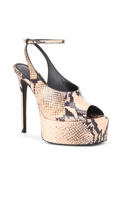 Attico Ornella 140 Snake-effect Leather Platform Pumps In Multi