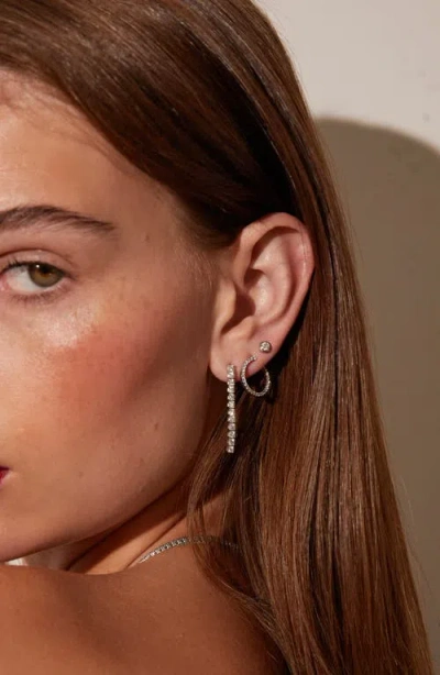 Aurate New York Lab Grown White Sapphire Tennis Earrings In Yellow