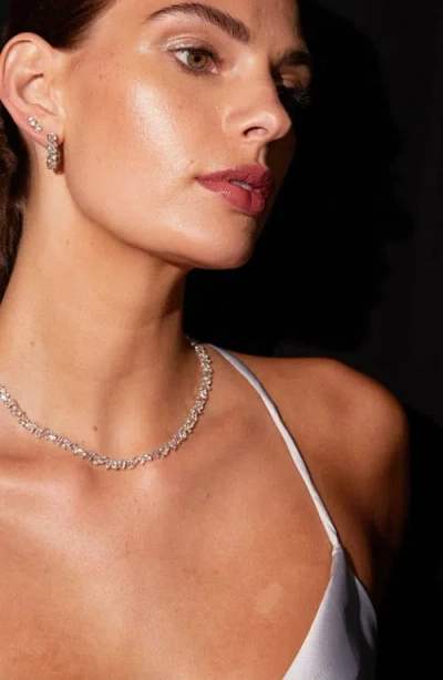 Aurate New York Lab Grown Sapphire Mixed Shape Tennis Necklace In Transparent