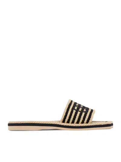 Chloé Sandals 19a With Shaped Straps In White Leather For Women In Black