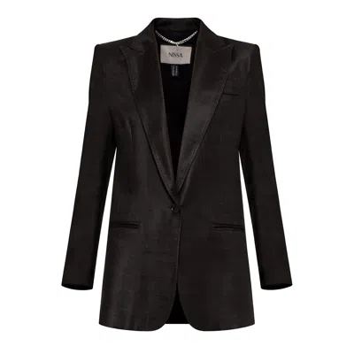 Nissa Single-breasted Blazer In Black