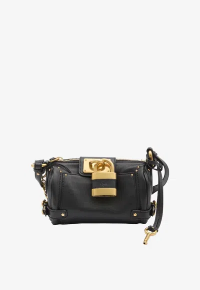 Chloé Chloe Women Black Leather Small Paddington Shoulder Bag In Black