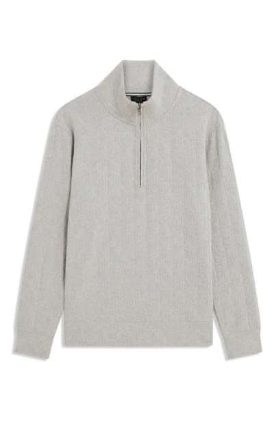 Ted Baker Dougles Texture Quarter Zip Sweatshirt In Neutral