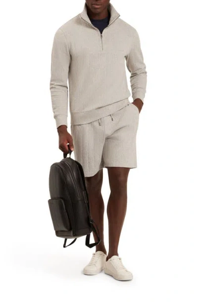 Ted Baker Dougles Texture Quarter Zip Sweatshirt In Neutral
