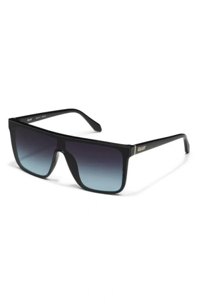 Quay Nightfall Medium 138mm Shield Sunglasses In Black
