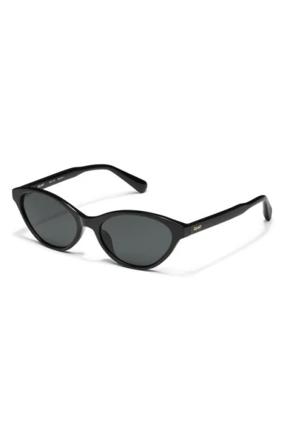 Quay Talk Nice 55mm Cat Eye Sunglasses In Black
