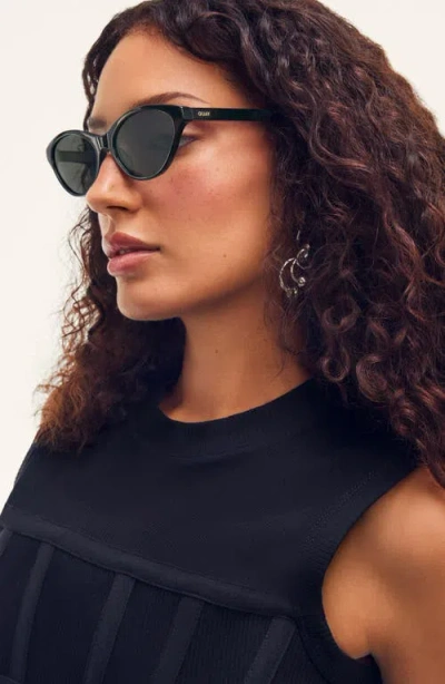 Quay Talk Nice 55mm Cat Eye Sunglasses In Black