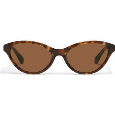 Quay Talk Nice 55mm Cat Eye Sunglasses In Brown