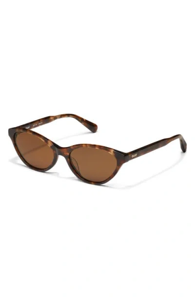 Quay Talk Nice 55mm Cat Eye Sunglasses In Brown