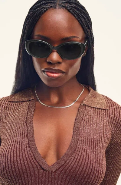 Quay On Brand 55mm Round Sunglasses In Black