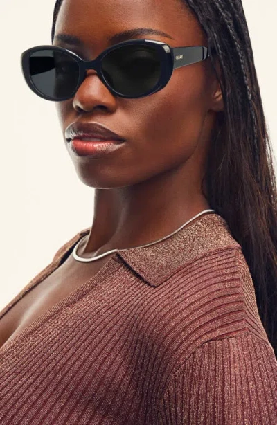 Quay On Brand 55mm Round Sunglasses In Black