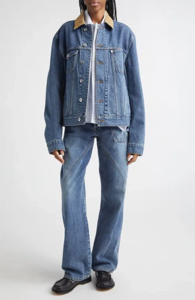 Jw Anderson J.w.anderson Women Workwear Jeans With Off-centralized Closure In Multi