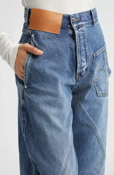 Jw Anderson J.w.anderson Women Workwear Jeans With Off-centralized Closure In Multi