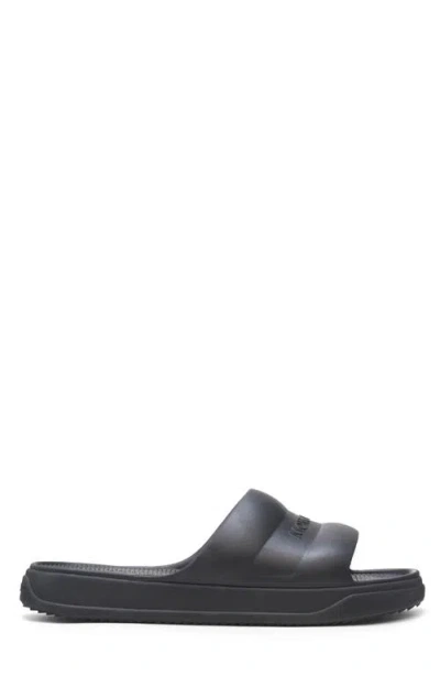 Moncler Altive Slide Sandals Open Toe Flat In Black