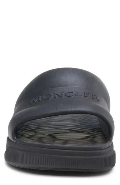 Moncler Altive Slide Sandals Open Toe Flat In Black