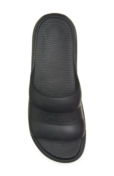 Moncler Altive Slide Sandals Open Toe Flat In Black