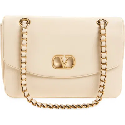 Valentino Garavani  Garavani Djuna Medium Chain Bag In Nappa Leather Woman Butter Uni In Blue
