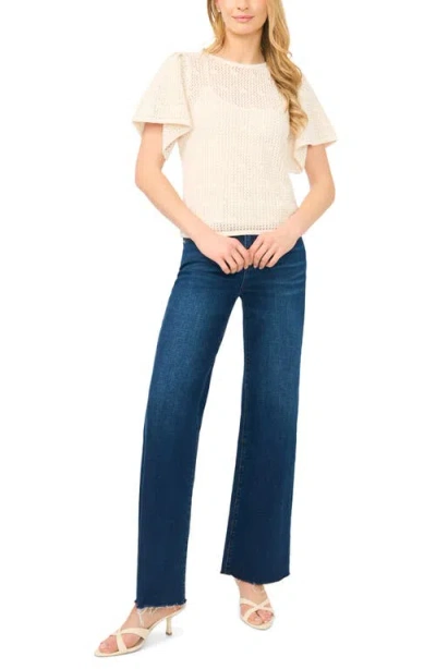 Halogenr Halogen(r) Short Sleeve Sweater In Neutral