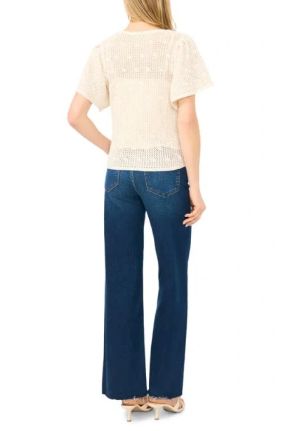 Halogenr Halogen(r) Short Sleeve Sweater In Neutral