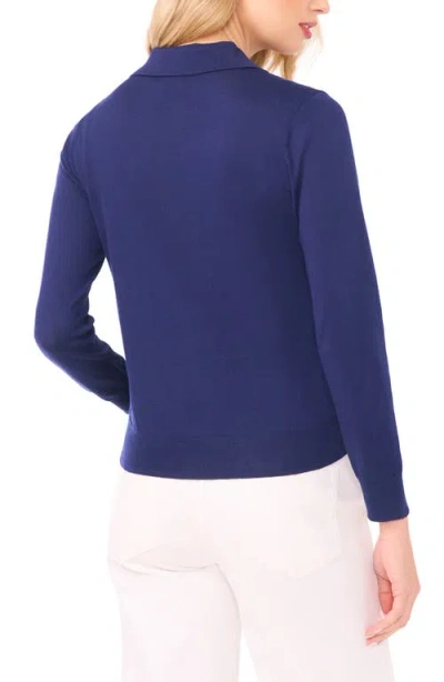 Halogenr Halogen(r) Collared Cotton Blend Cardigan In Blue