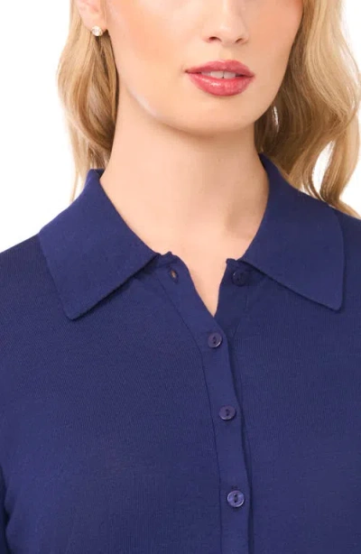 Halogenr Halogen(r) Collared Cotton Blend Cardigan In Blue