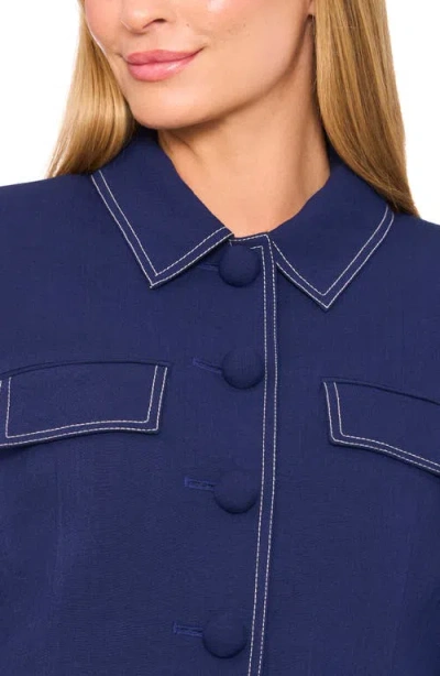 Halogenr Halogen(r) Flap Topstitch Jacket In Blue