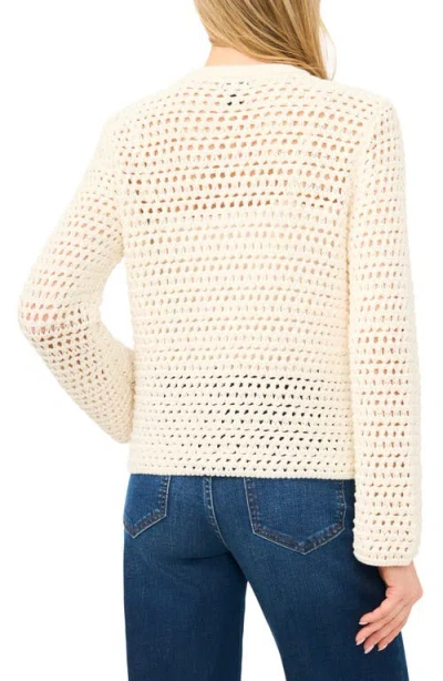 Halogenr Halogen(r) Open Stitch Button Front Cardigan In Multi