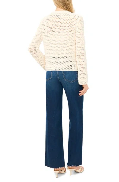 Halogenr Halogen(r) Open Stitch Button Front Cardigan In Multi