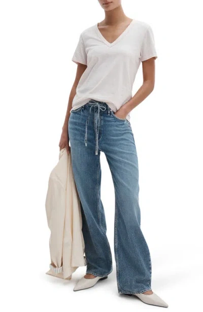 Rag & Bone The Vee Slub Pima Cotton-jersey T-shirt In Bright White