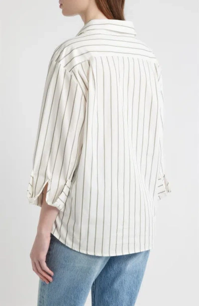 Cissa Asymmetric Stripe Wrap Shirt In Multi